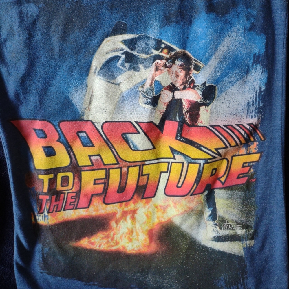 Womens 80s Retro Back To The Future V Neck T-Shirt Size Small 40% Polyester
